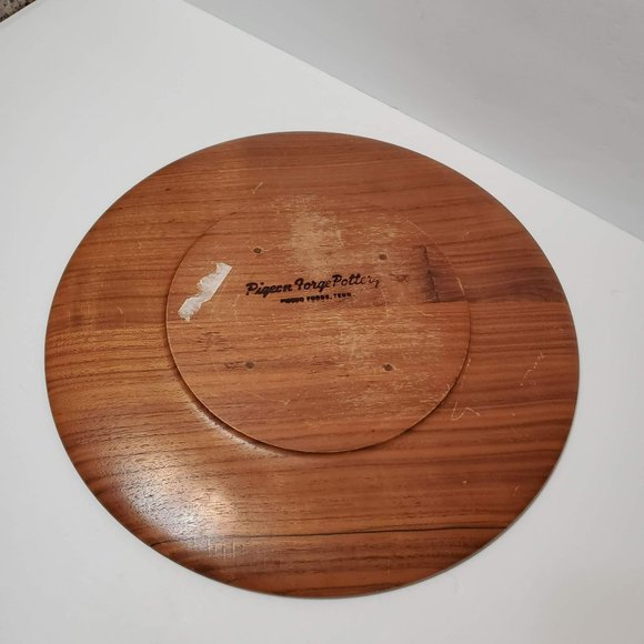 Pigeon Forge Pottery Tile Wood Tray, Vintage Mid Century, Wheat Sheaf, Signed TN - Picture 7 of 8